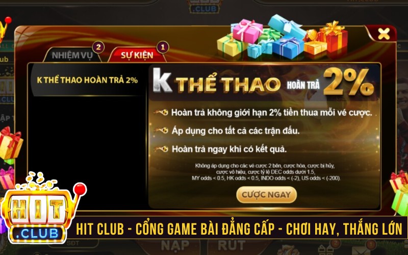 Những điều cơ bản về hitclub hoàn trả cược